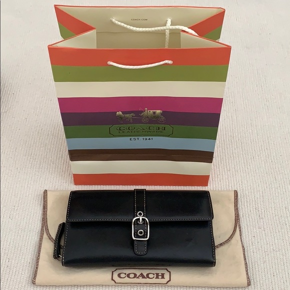 NEW Coach Long Flap Leather Wallet - Picture 1 of 8
